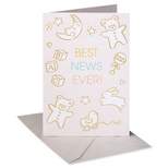 'Best News Ever' with Baby Icons Baby Shower Card Ivory