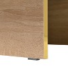 Wooakway 47.2'' x 31.4''Minimalist High Gloss Coffee Table with 2 Drawers, Multi-Storage Rectangle Sofa Table with Golden Wood Grain Legs - 3 of 4