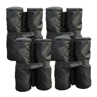 Sunnydaze Polyester Sandbag Canopy Weights - Black - Set of 4