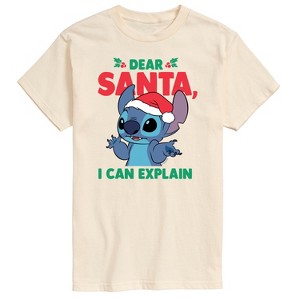 Men's - Lilo and Stitch - Dear Santa I Can Explain Short Sleeve Graphic T-Shirt - 1 of 4