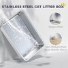 Extra Large Stainless Steel Cat Litter Box with Scoop & Pad, Anti-Urine Leakage, Easy Cleaning, Non-Sticky - 4 of 4