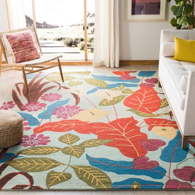 Handmade Blue Wool 9' x 12' Rectangular Area Rug