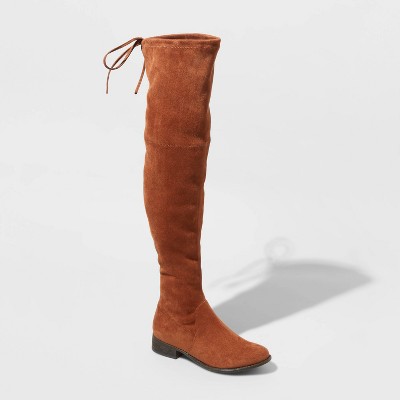 tan over the knee boots wide calf