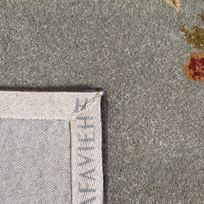 Light Blue and Ivory Hand-Tufted Wool Area Rug