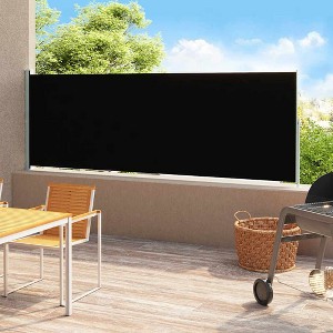vidaXL Patio Retractable Side Awning 70.9"x196.9" Black - 1 of 4