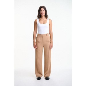 Lafidi Women’s High-Rise Wide Leg Dress Pants – Double Pleat Office Slacks with Slash & Welt Pockets - 1 of 4