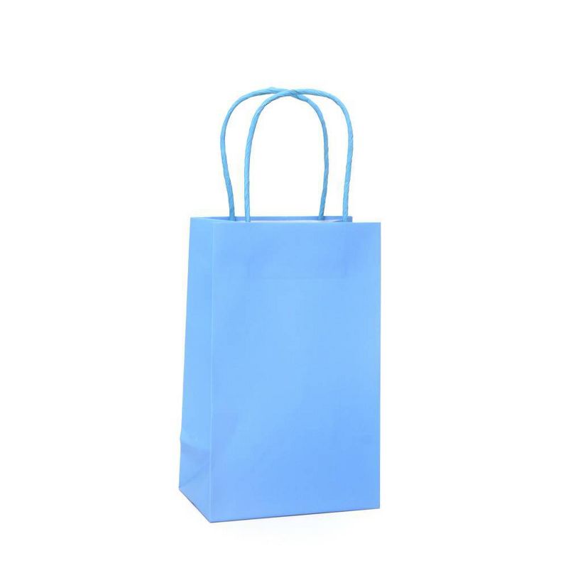 Jr. Tote Bag Solid Blue - Spritz&#8482;: Small Size, Matte Laminated Paper, Strong Twisted Handles, Multicolor, All Occasions, 1 of 5