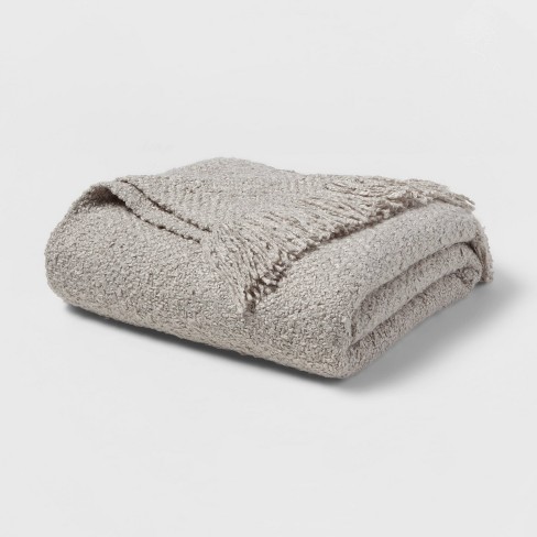 Fringed Boucle Bed Throw Threshold Target