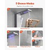 VEVOR Shower Panel Tower System with Rainfall Waterfall Shower Head,LED,53in Brushed Stainless Steel Shower Column,5-Function Faucet,Wall-Mount,Silver - 4 of 4