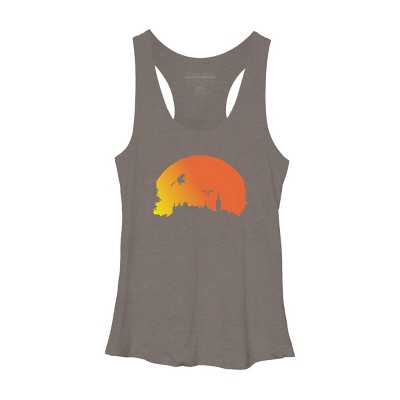 Women's Design By Humans Halloween witch silhouette By InfaredDesigns Racerback Tank Top
