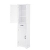 Chery Life Tall Bathroom Storage Cabinet, Freestanding Storage Cabinet with Two Doors and Adjustable Shelves, White - 4 of 4