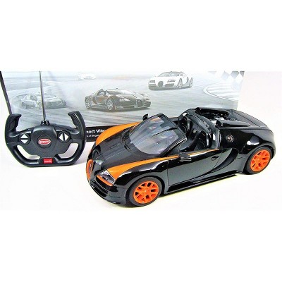 JuzToys Remote Control Car, 1:14 RC Car Bugatti Veyron Grand Sport Vitesse Licensed Model Car (Black/Orange)