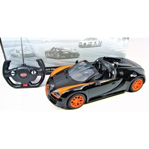 JuzToys Remote Control Car, 1:14 RC Car Bugatti Veyron Grand Sport Vitesse Licensed Model Car (Black/Orange) - 1 of 1