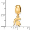 Black Bow Jewelry 14k Yellow Gold Plated Sterling Silver Michigan State Spartans NCAA Bead Charm - 2 of 3