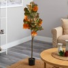 Nearly Natural 4.5-ft Autumn Fiddle Leaf Artificial Fall Tree - 3 of 4