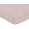 Sweet Jojo Designs Girl Baby Fitted Crib Sheet Boho Hatch Pink and White - 3 of 4