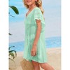 Girls Crochet Beach Cover Up Lightweight U Neck Kids Swimwear Above Knee Beach Cover Up for Girls Beachwear Tops - 4 of 4