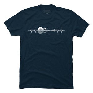 Men's Design By Humans Nature Guitar Heart Beat By Maryedenoa T-Shirt - 1 of 2