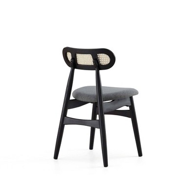 Gray and Black 7-Piece Wood Dining Set with Oval Back Chairs
