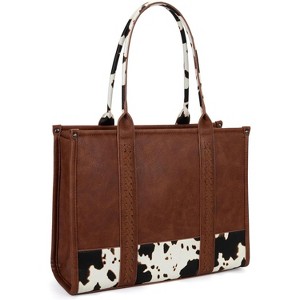 Tote Bag for Women Western Cow Print Purse Designer Top Handle Handbags - 1 of 4