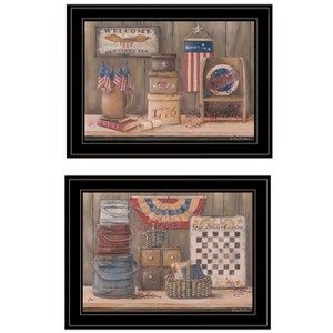 Gulches "Sweet Land of Liberty Collection" 2-Piece Vignette by Pam Britton - Ready-to-Hang Black Framed Print, High-Quality Wood for Home - 1 of 4