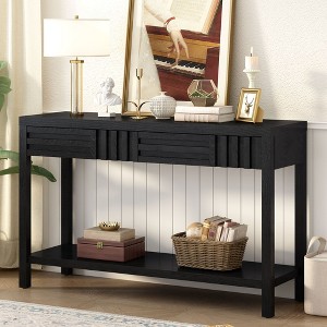 NicBex Modern Striped Design Console Table with Storage Drawers,Wooden Entryway Table for Corridor,Hallway,Living Room - 1 of 4