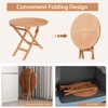 Tangkula Set of 3 Outdoor Indonesia Teak Wood Bistro Dining Set Folding Chair & Table Slatted  Patio - 4 of 4