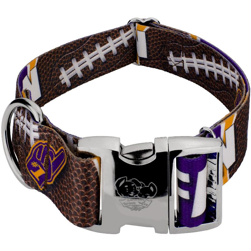 Country Brook Petz 1 1/2 Inch Premium Purple and Gold Football Fan Dog Collar Limited Edition, 1 of 5