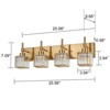 LLHZSY Modern Dimmable Crystal Bathroom Light Fixtures Over Mirror Glam Vanity Lights - 3/4/5 Light - Black+Gold/Chrome/Black/Gold - 3 of 4