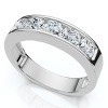Pompeii3 1 1/4Ct Diamond Channel Set Men's Wedding Ring Lab Created 14k Gold or Platinum - 3 of 4