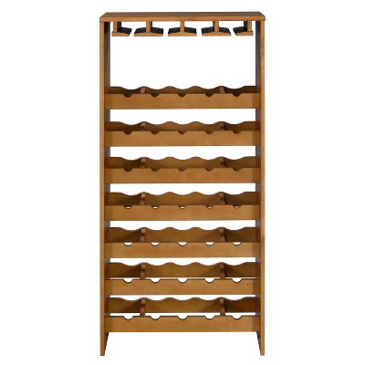 Vynxaria Oak 7-Tier Wine Rack, Elegant Storage Solution, Natural Finish