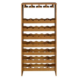 Vynxaria Oak 7-Tier Wine Rack, Elegant Storage Solution, Natural Finish - 1 of 4