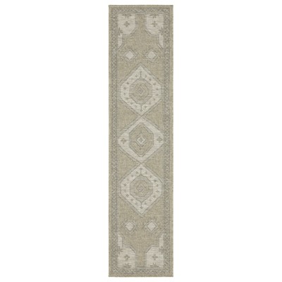 Oriental Weavers Tortuga TR08A Beige/ Black Indoor/Outdoor Area Rug - 1'10" x 7'6"