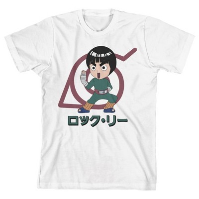 Naruto Classic Lee And Konohagakure Symbol Boy's White T-shirt : Target