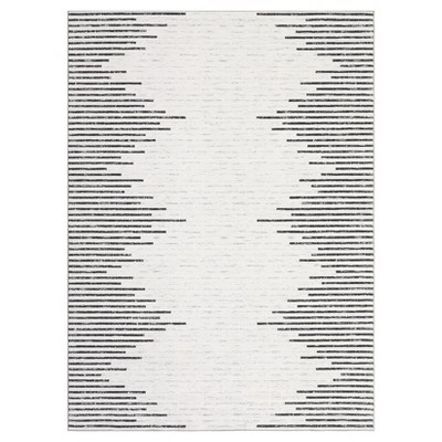 Washable Modern Striped Rug Non Slip Low Pile Rug Soft Geometric Minimalistic Throw Floor Cover Foldable Indoor Carpet for Living Room Bedroom