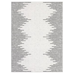 Washable Modern Striped Rug Non Slip Low Pile Rug Soft Geometric Minimalistic Throw Floor Cover Foldable Indoor Carpet for Living Room Bedroom - 1 of 4