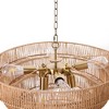 LamQee Farmhouse Rattan Chandeliers Boho Ceiling Hanging Lighting with Hand Woven Hemp Rope Shade Pendant Lights - 4 of 4
