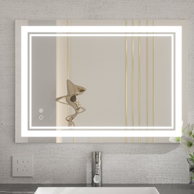 Keonjinn LED Front Light Bathroom Vanity Wall Mirror, Anti-Fog, Dimmable, 20"x28"
