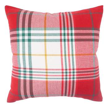 KAF Home Plaid Feather Filled Throw Pillow