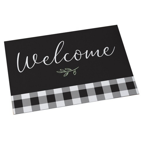 Personalization Mall Black & White Buffalo Check Personalized Doormat, 18" x 27" - image 1 of 1