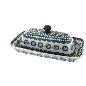 Blue Rose Polish Pottery A65 Ceramika Artystyczna Butter Dish - 1 of 2