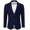 Men's Casual Blazer Linen Sport Coat Two Button Lightweight Jackets Business Daily Suit - 2 of 4