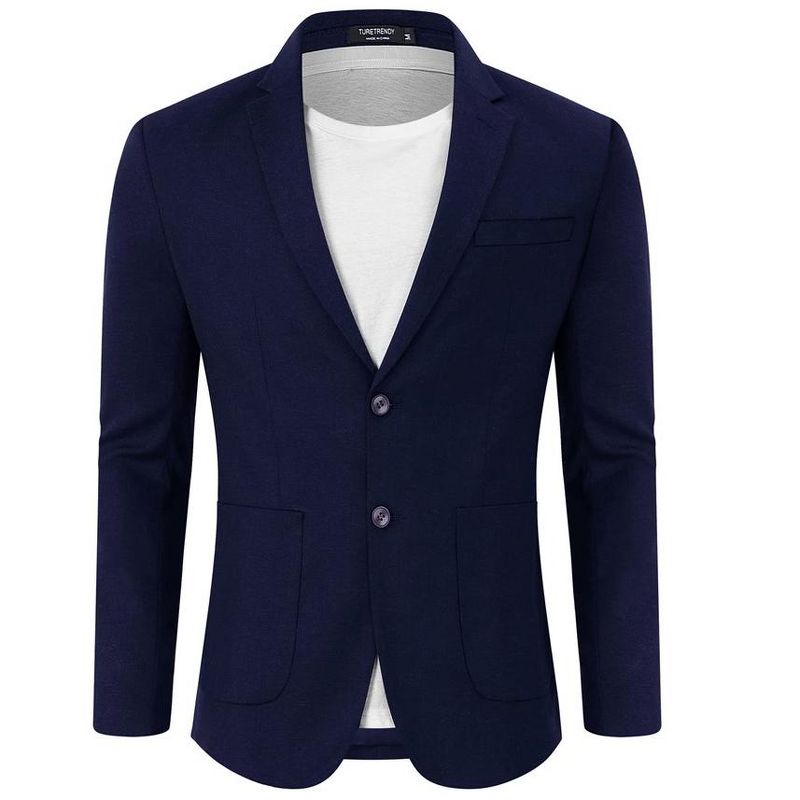 Men's Casual Blazer Linen Sport Coat Two Button Lightweight Jackets Business Daily Suit, 2 of 7