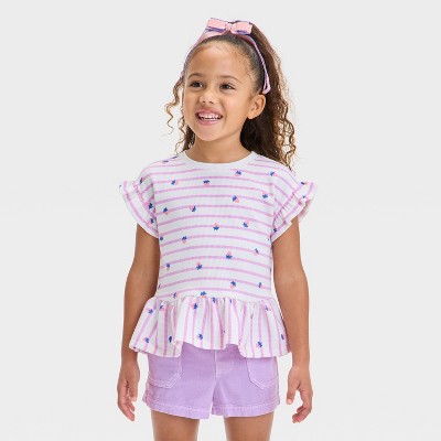 Toddler Girls' Ribbed Top - Cat & Jack™ Purple 5T