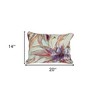 HomeRoots 14" X 20" Pink and Purple Floral Cotton Throw Pillow With Sequins - 3 of 4
