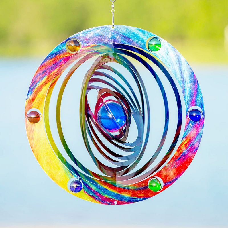 VP Home Kinetic 3D Metal Outdoor Garden Decor Wind Spinner, Multicolored, 1 of 6