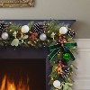 Puleo 6'x10" Pre-Lit Battery-Operated Green Ribbon Garland - 3 of 4