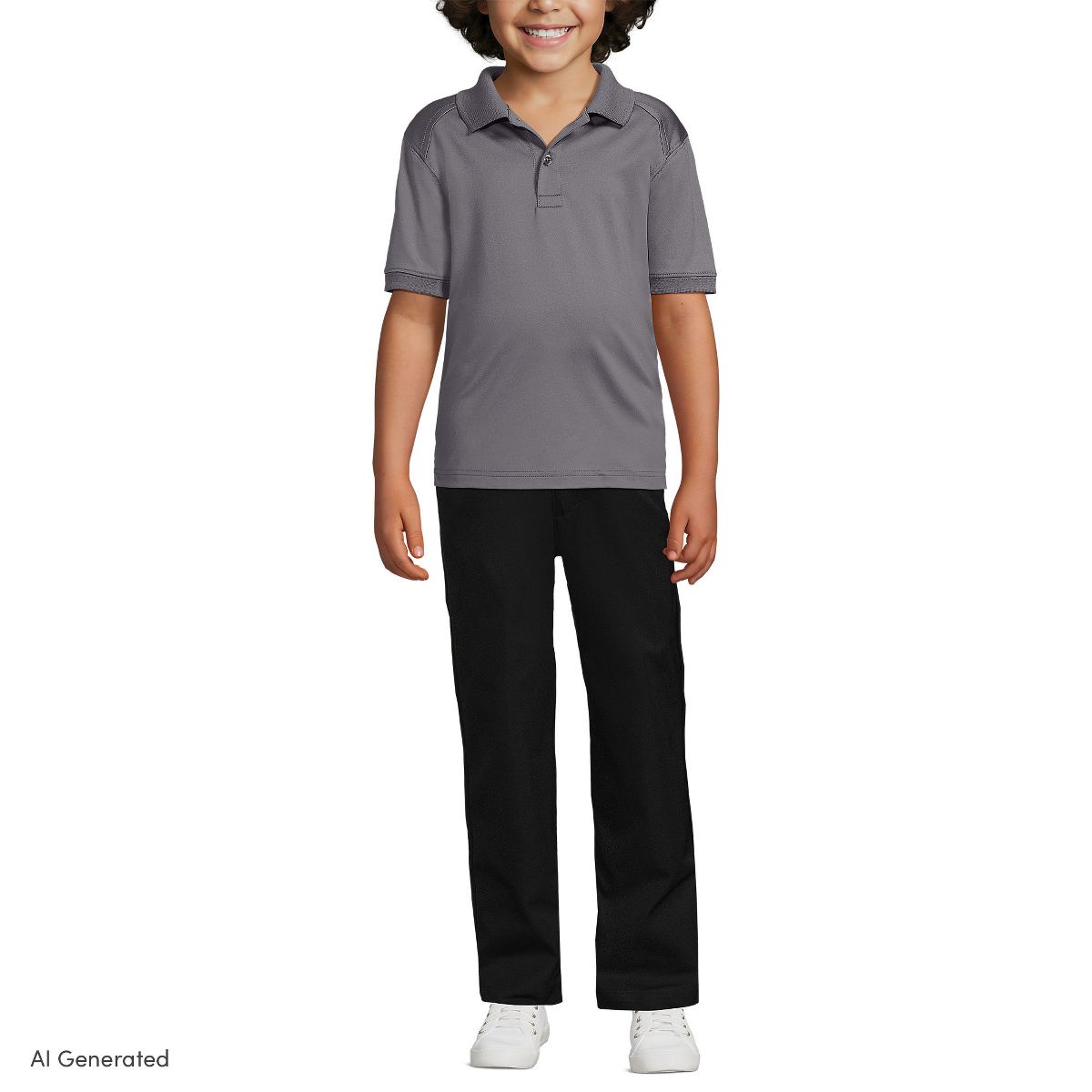 Lands' End School Uniform Kids Short Sleeve Rapid Dry Polo Shirt - thumbnail 5