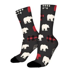 Heart Bears Women Printed Crew Socks Funny Funky Socks Soft Polyester Novelty Gifts for Artists Men - 1 of 1
