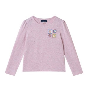 Andy & Evan  Toddler  Long Sleeve Nep Tee w/Floral Accents. - 1 of 3